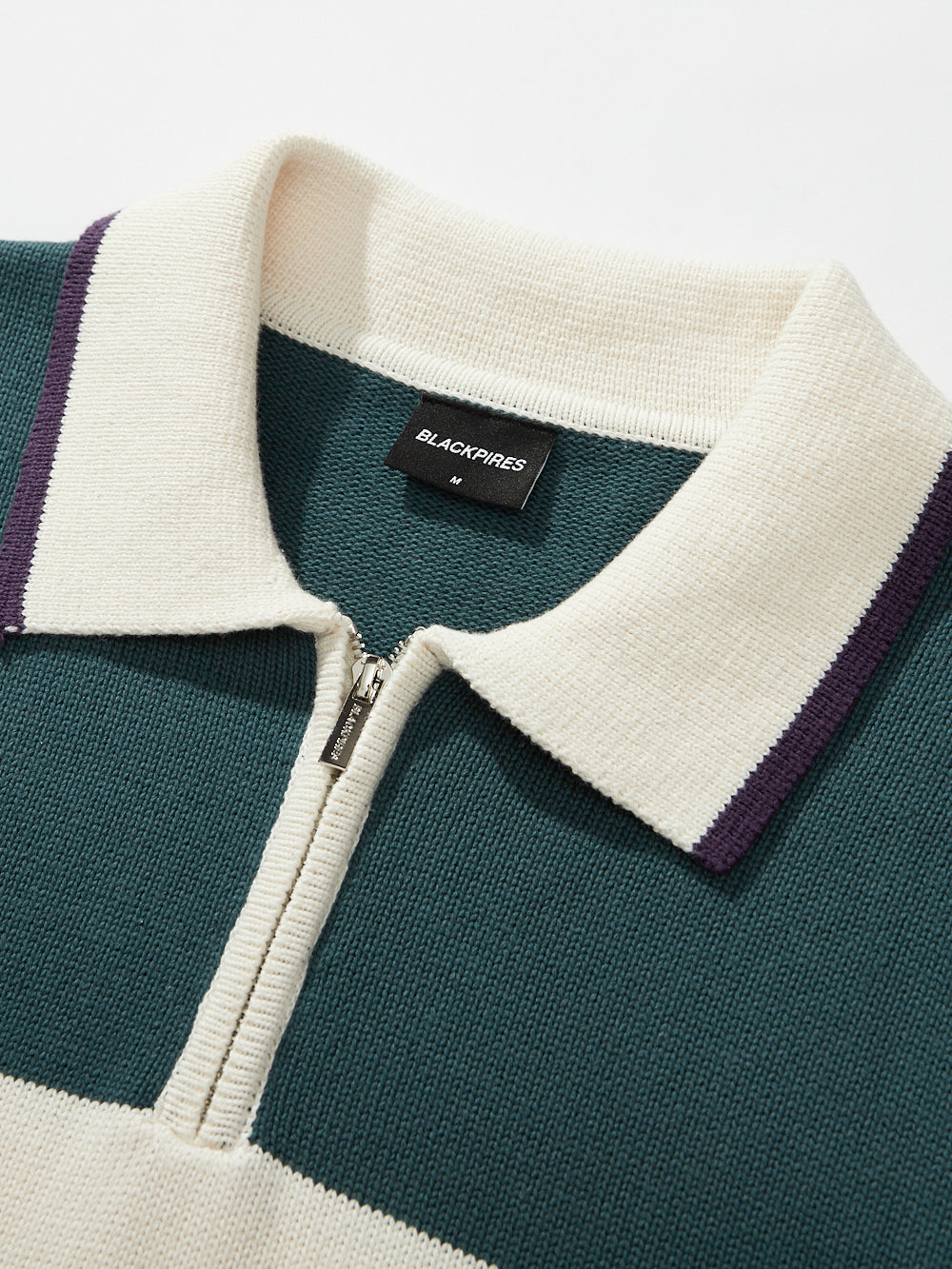 Milo | Unisex Half Zip Polo Sweater | Oversized Striped Knit Y2K Style-Eltrendio