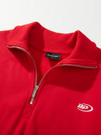 Morgan | Unisex Half Zip Sweatshirt | Oversized Cropped Retro Collar-Eltrendio