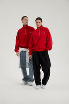Morgan | Unisex Half Zip Sweatshirt | Oversized Cropped Retro Collar-Eltrendio