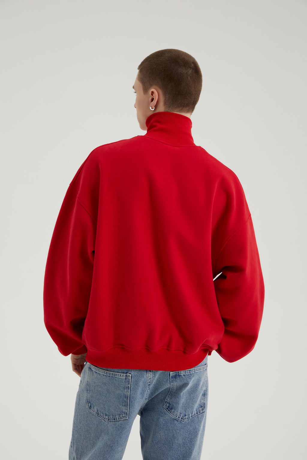 Morgan | Unisex Half Zip Sweatshirt | Oversized Cropped Retro Collar-Eltrendio
