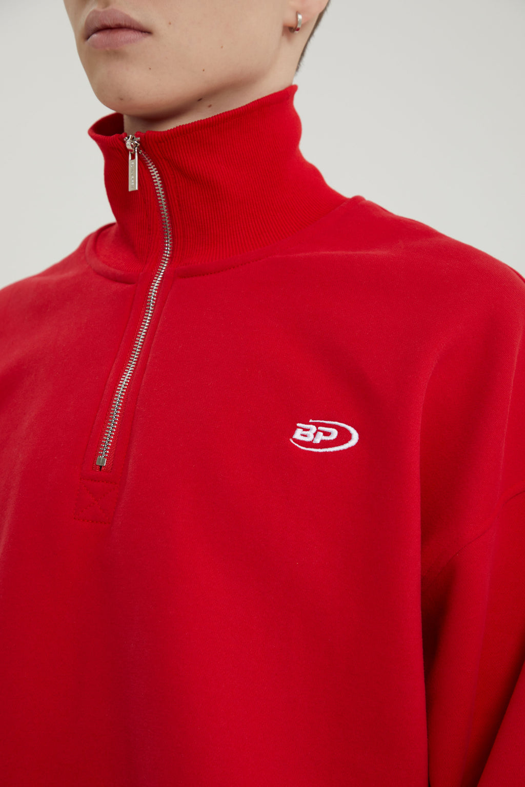 Morgan | Unisex Half Zip Sweatshirt | Oversized Cropped Retro Collar-Eltrendio