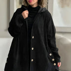 Nadia | Women's Hooded Corduroy Jacket | Button-Up · Eltrendio