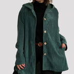 Nadia | Women's Hooded Corduroy Jacket | Button-Up · Eltrendio