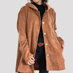Nadia | Women's Hooded Corduroy Jacket | Button-Up · Eltrendio