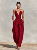 Nadia | Women's Wide-Leg Jumpsuit | V-Neck · Eltrendio