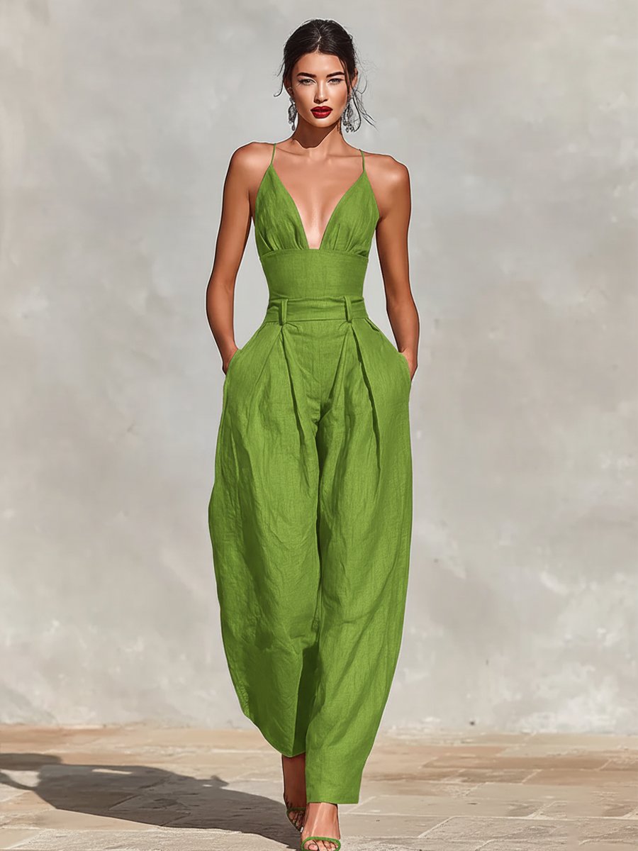 Nadia | Women's Wide-Leg Jumpsuit | V-Neck · Eltrendio