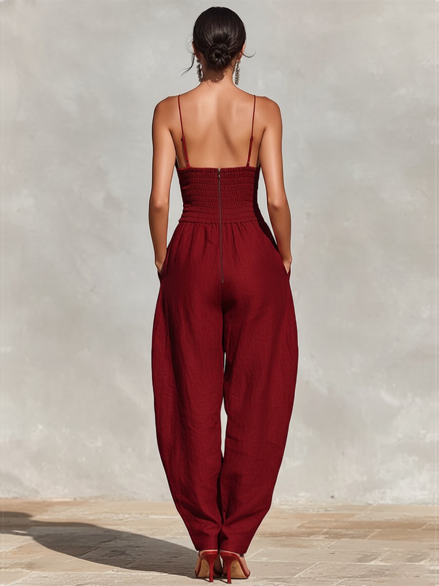 Nadia | Women's Wide-Leg Jumpsuit | V-Neck · Eltrendio
