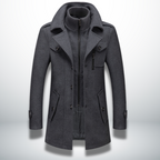 Nathaniel | Men's Double-Collar Coat | Zip Front · Eltrendio