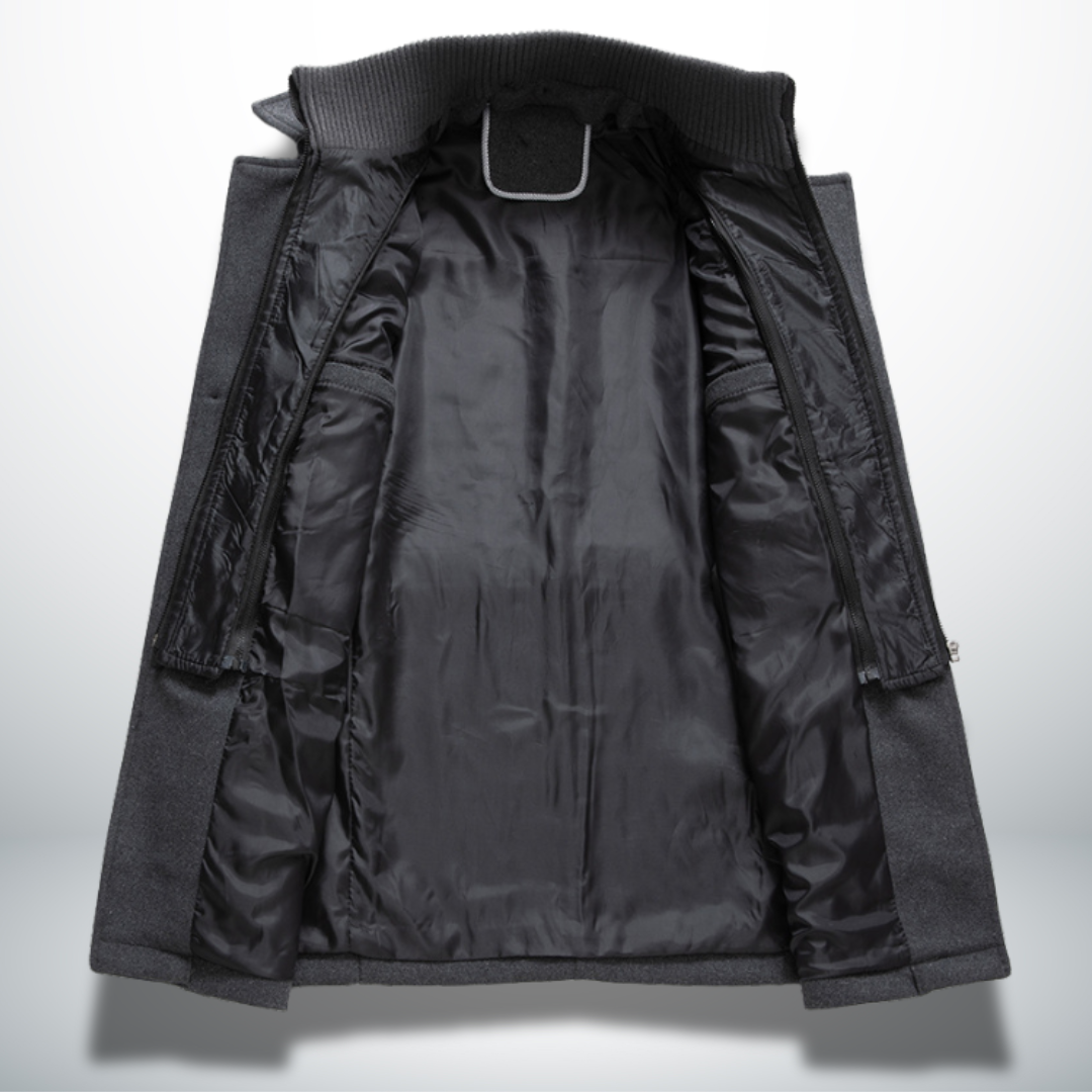 Nathaniel | Men's Double-Collar Coat | Zip Front · Eltrendio