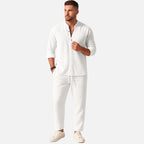 Oliver | Men's Band Collar Shirt & Trousers Set | Relaxed Fit · Eltrendio