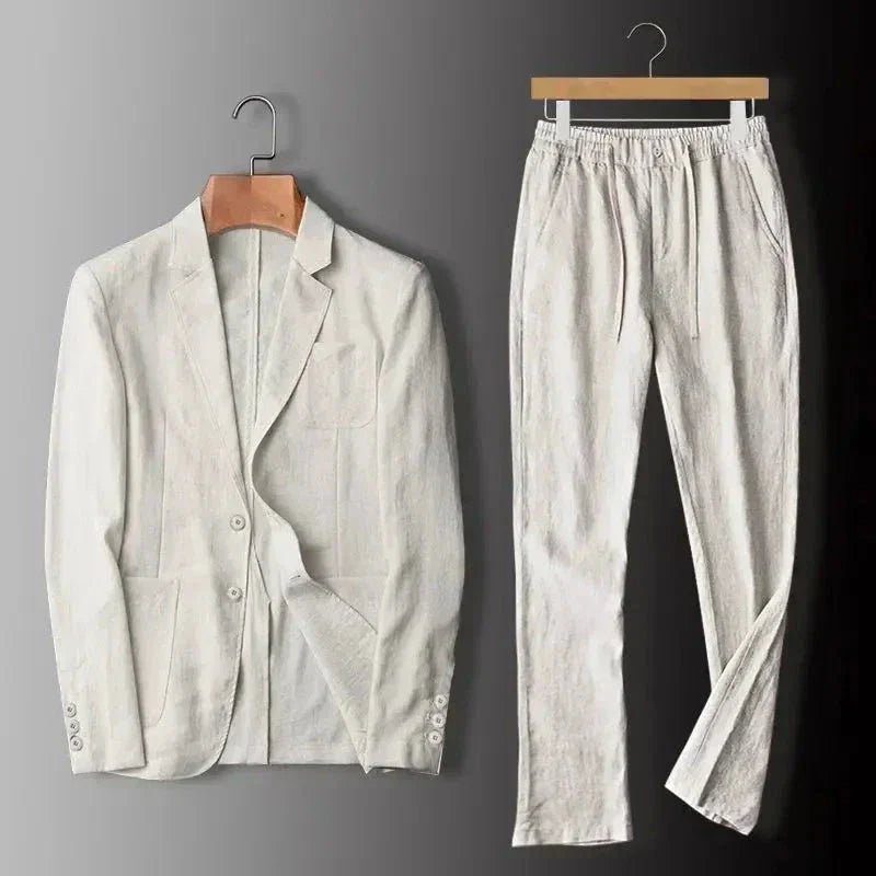 Oliver | Men's Blazer and Trousers Set | Linen · Eltrendio