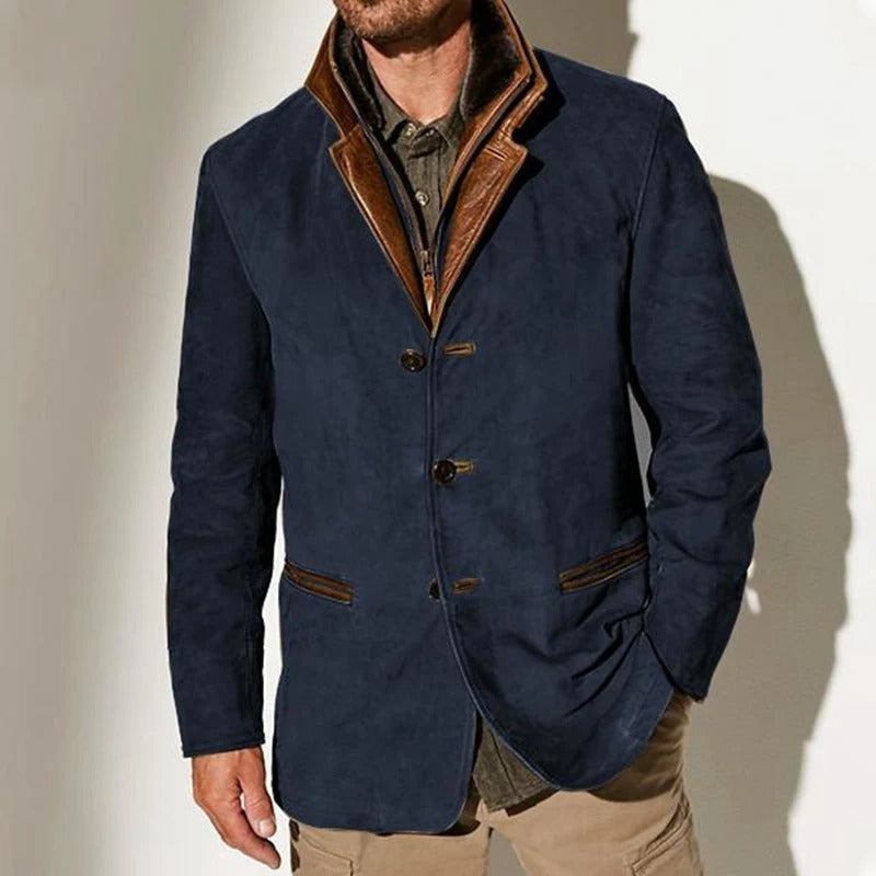 Oliver | Men's Button-Up Jacket | Contrast Collar · Eltrendio