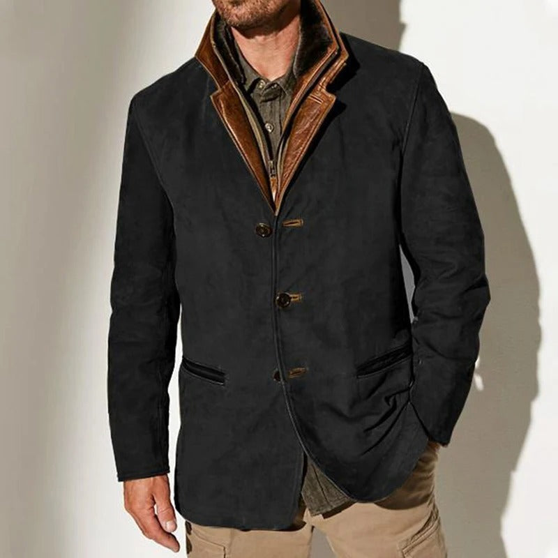 Oliver | Men's Button-Up Jacket | Contrast Collar · Eltrendio