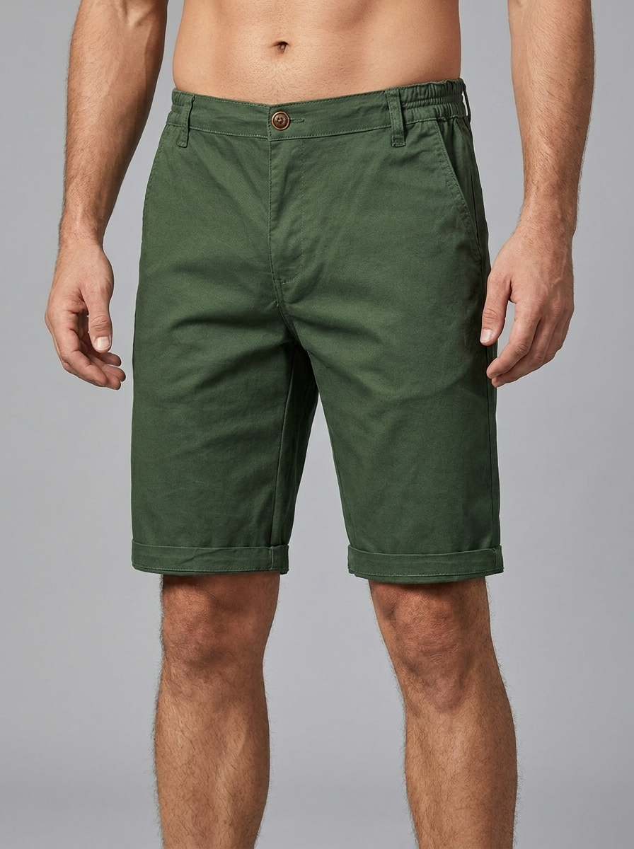 Adam | Men's Chino Shorts | Elastic Waist-Eltrendio