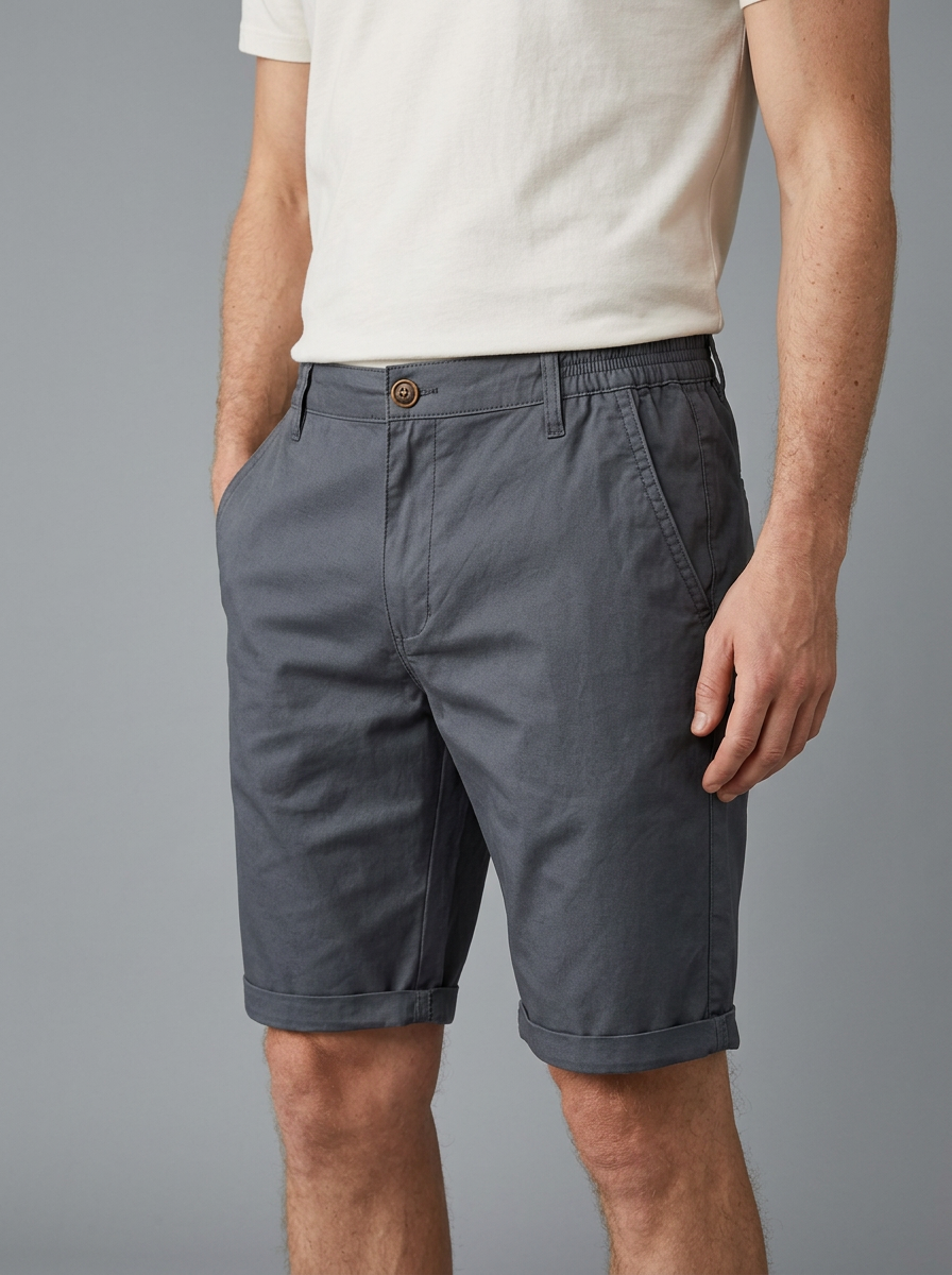 Adam | Men's Chino Shorts | Elastic Waist-Eltrendio