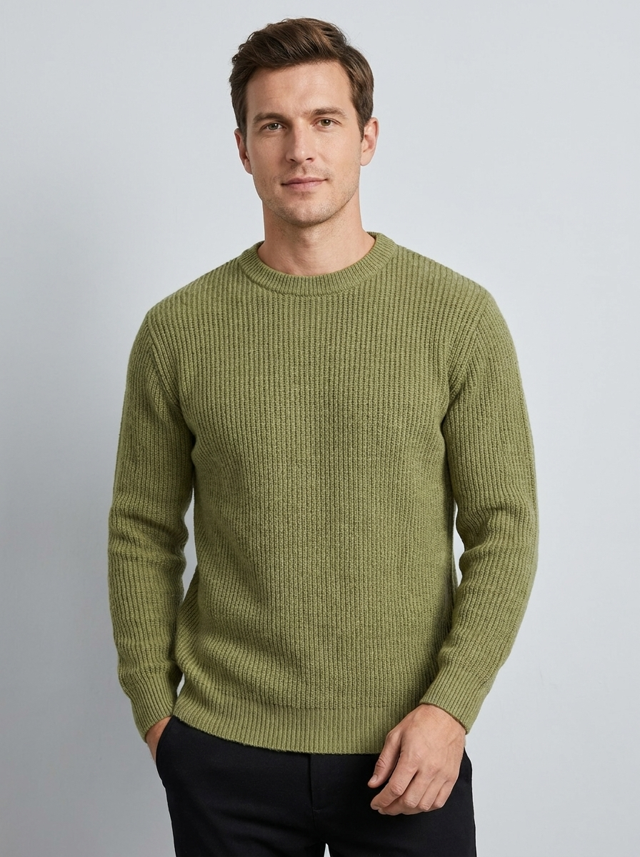 Oliver | Men's Crew Neck Jumper | Ribbed Knit-Eltrendio