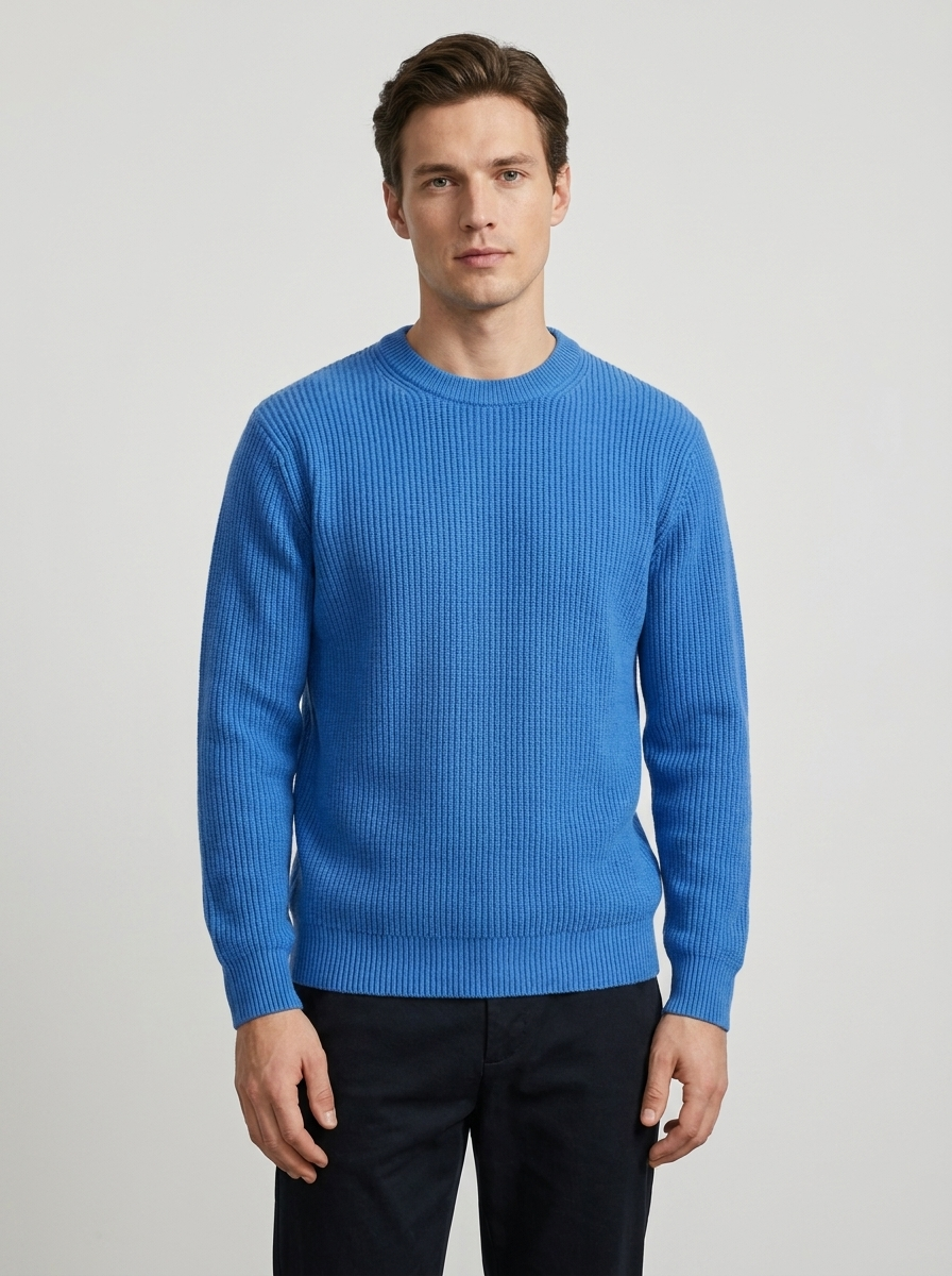 Oliver | Men's Crew Neck Jumper | Ribbed Knit-Eltrendio
