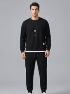 Isaac | Men's Crew Neck Tracksuit | Drawstring Joggers-Eltrendio