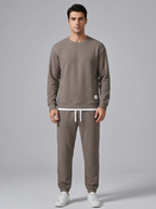 Isaac | Men's Crew Neck Tracksuit | Drawstring Joggers-Eltrendio