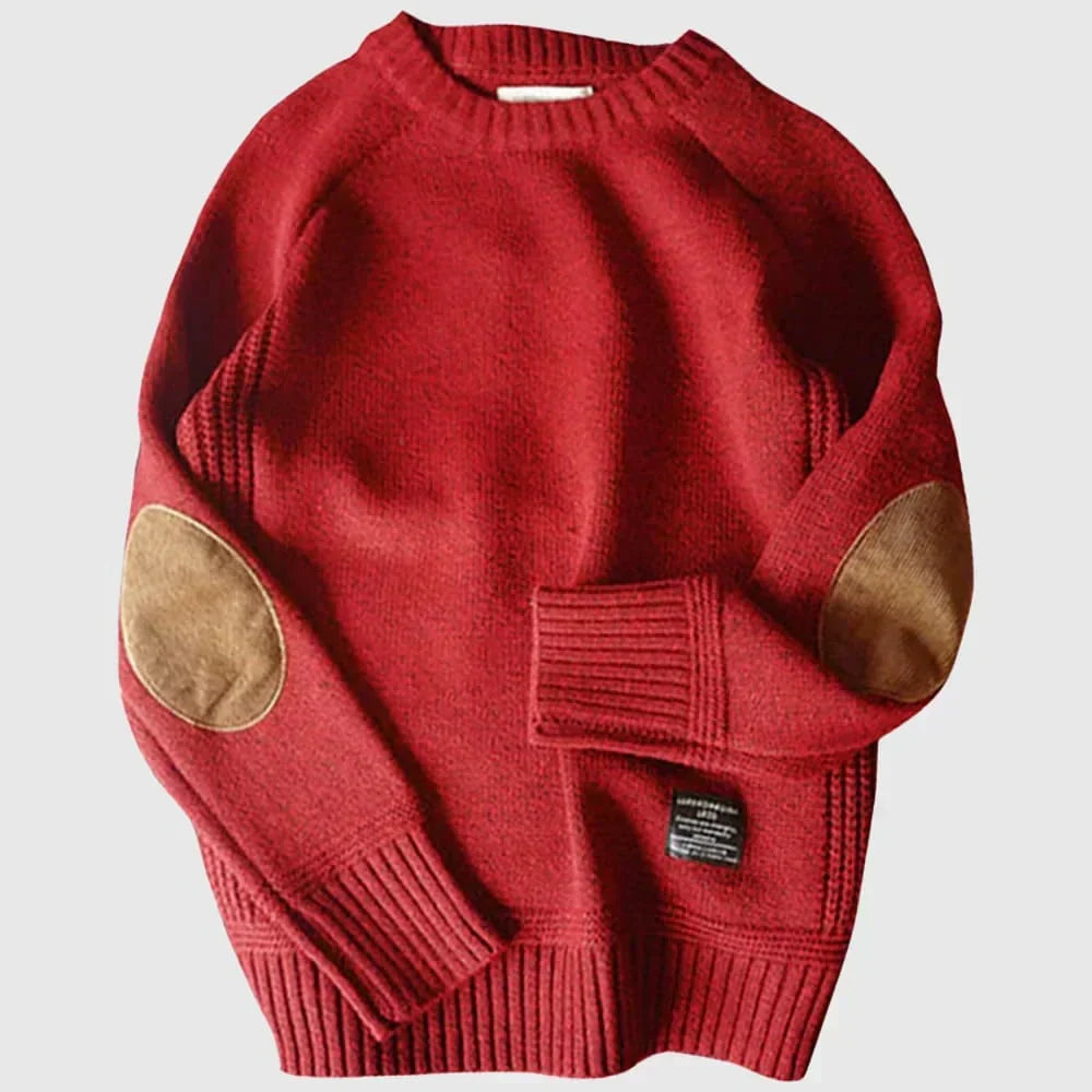 Oliver | Men's Crewneck Jumper | Elbow Patches · Eltrendio