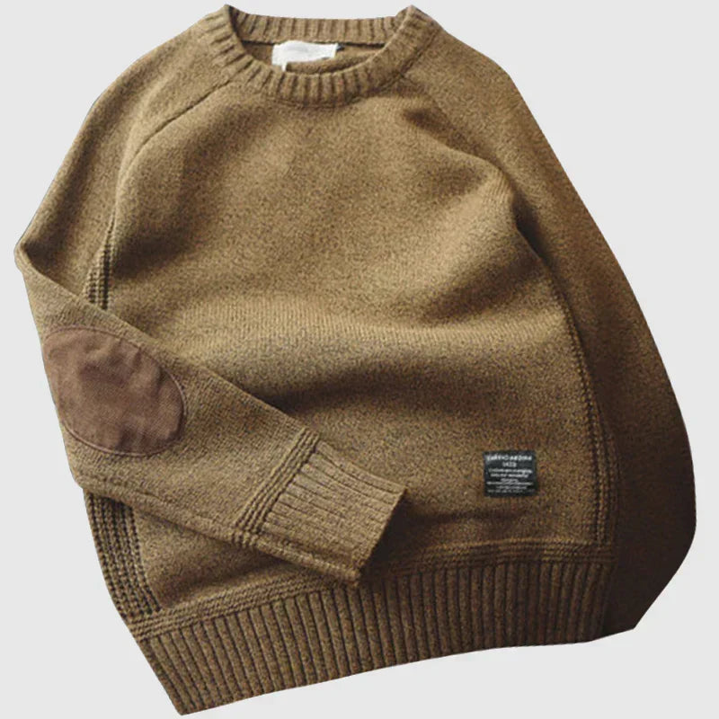 Oliver | Men's Crewneck Jumper | Elbow Patches · Eltrendio
