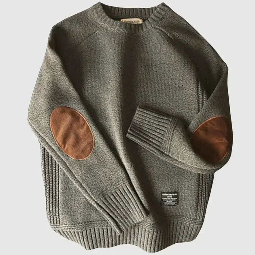 Oliver | Men's Crewneck Jumper | Elbow Patches · Eltrendio