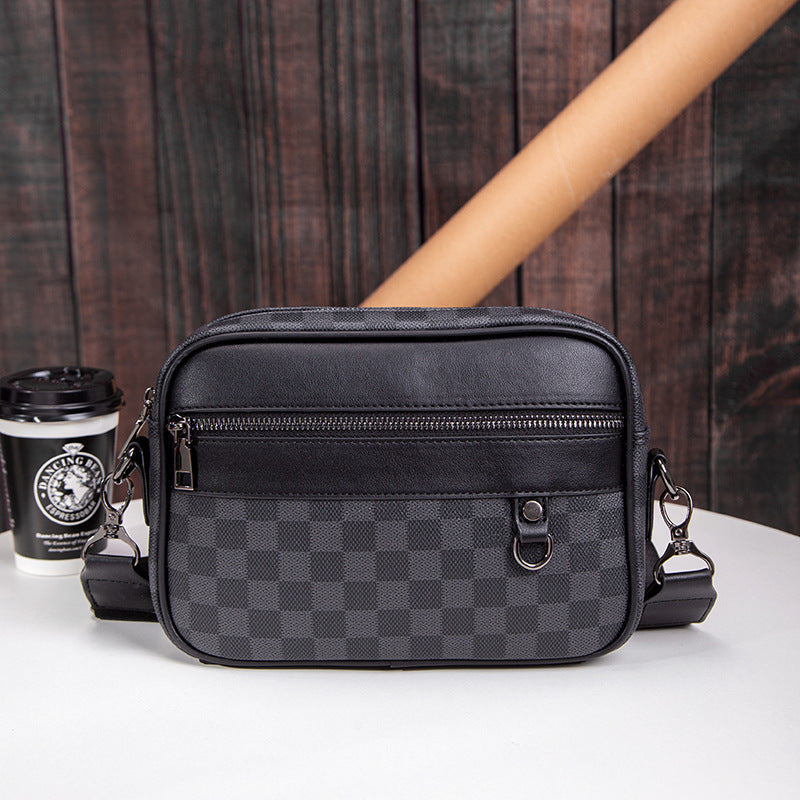 Oliver | Men's Crossbody Messenger Bag | Checked Leather · Eltrendio