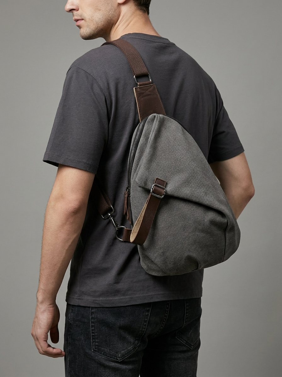 George | Men's Crossbody Sling Bag | Canvas-Eltrendio