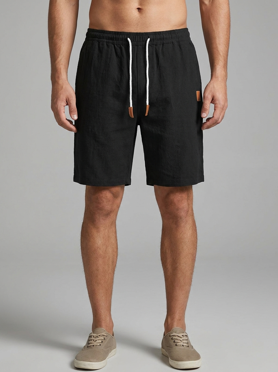 Isaac | Men's Drawstring Shorts | Textured-Eltrendio