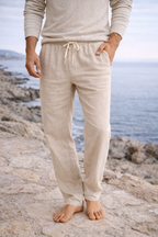 Oliver | Men's Drawstring Trousers | Linen · Eltrendio