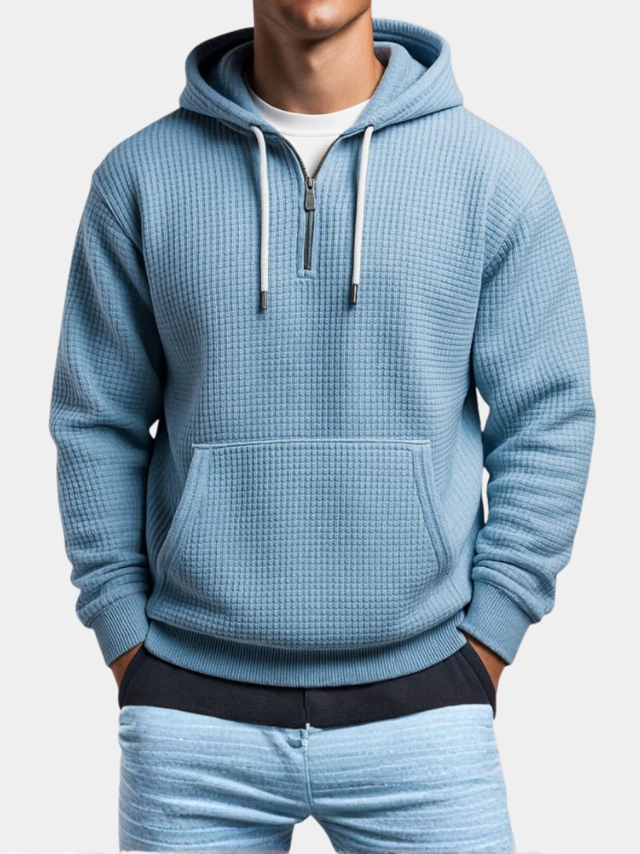 Oliver | Men's Half-Zip Hoodie | Waffle Knit · Eltrendio