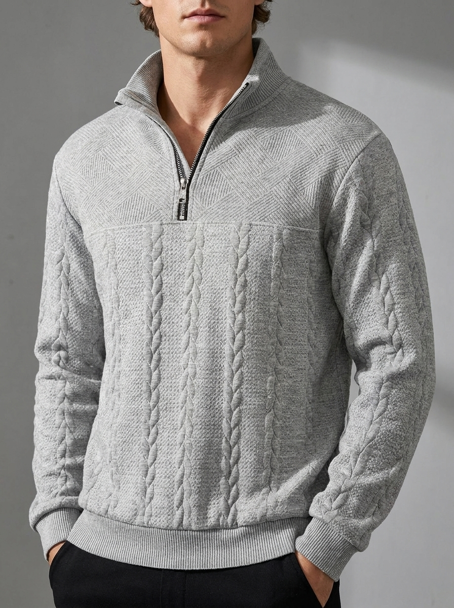 Max | Men's Half-Zip Jumper | Cable Knit-Eltrendio