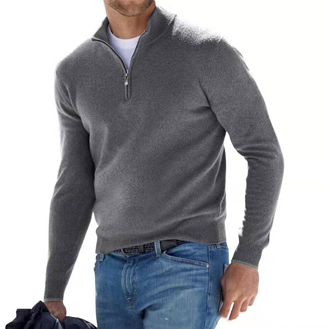 Oliver | Men's Half-Zip Jumper | Ribbed Hem · Eltrendio