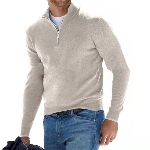 Oliver | Men's Half-Zip Jumper | Ribbed Hem · Eltrendio