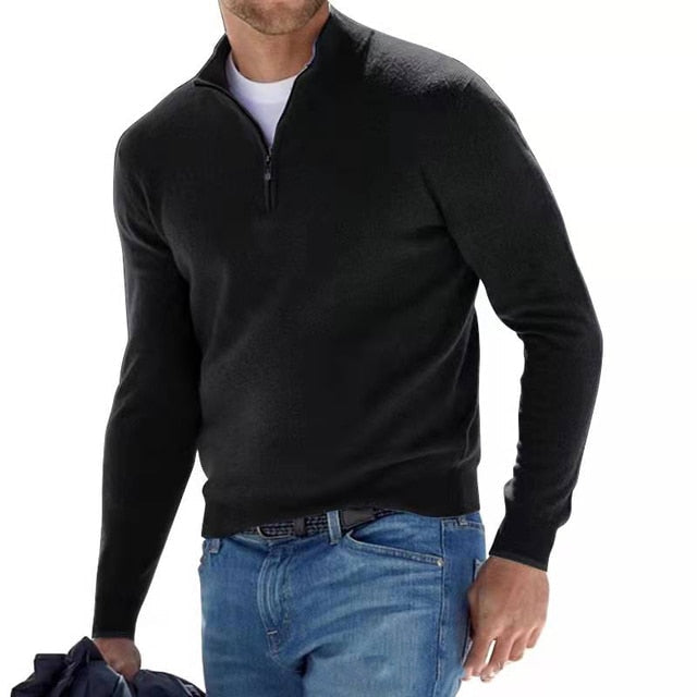 Oliver | Men's Half-Zip Jumper | Ribbed Hem · Eltrendio