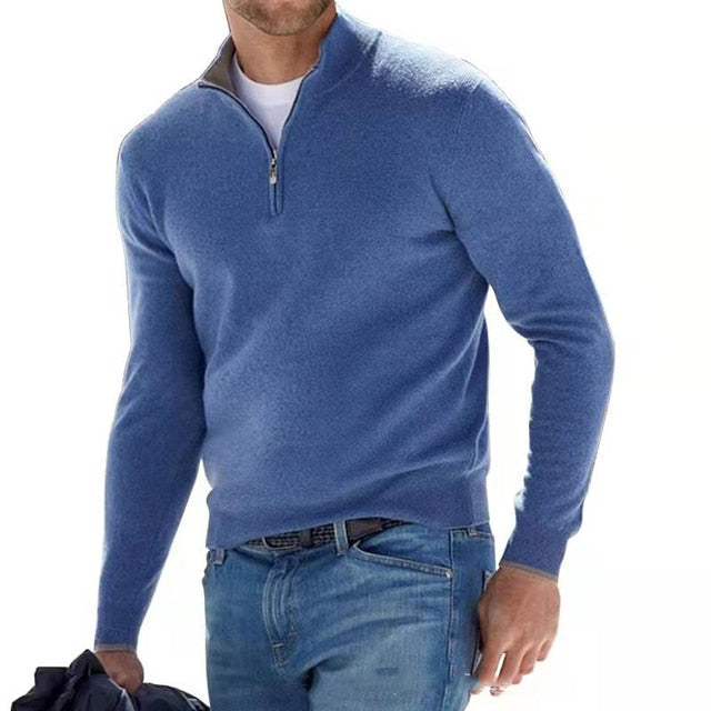 Oliver | Men's Half-Zip Jumper | Ribbed Hem · Eltrendio