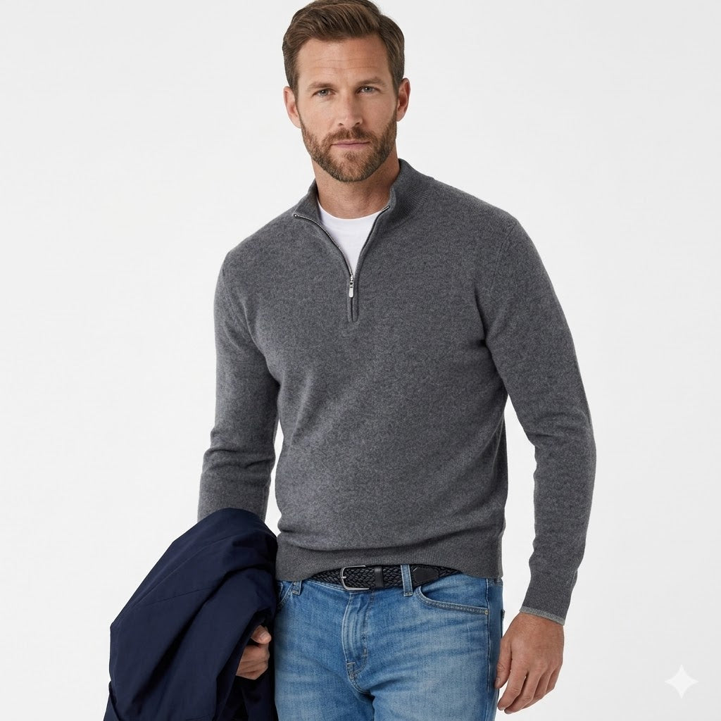 Oliver | Men's Half-Zip Jumper | Ribbed Hem · Eltrendio