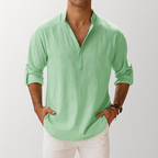 Oliver | Men's Henley Shirt | Long-Sleeve · Eltrendio