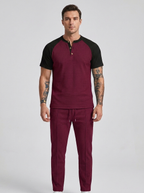 Oscar | Men's Henley Tracksuit Set | Waffle-Knit-Eltrendio