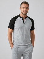 Oscar | Men's Henley Tracksuit Set | Waffle-Knit-Eltrendio