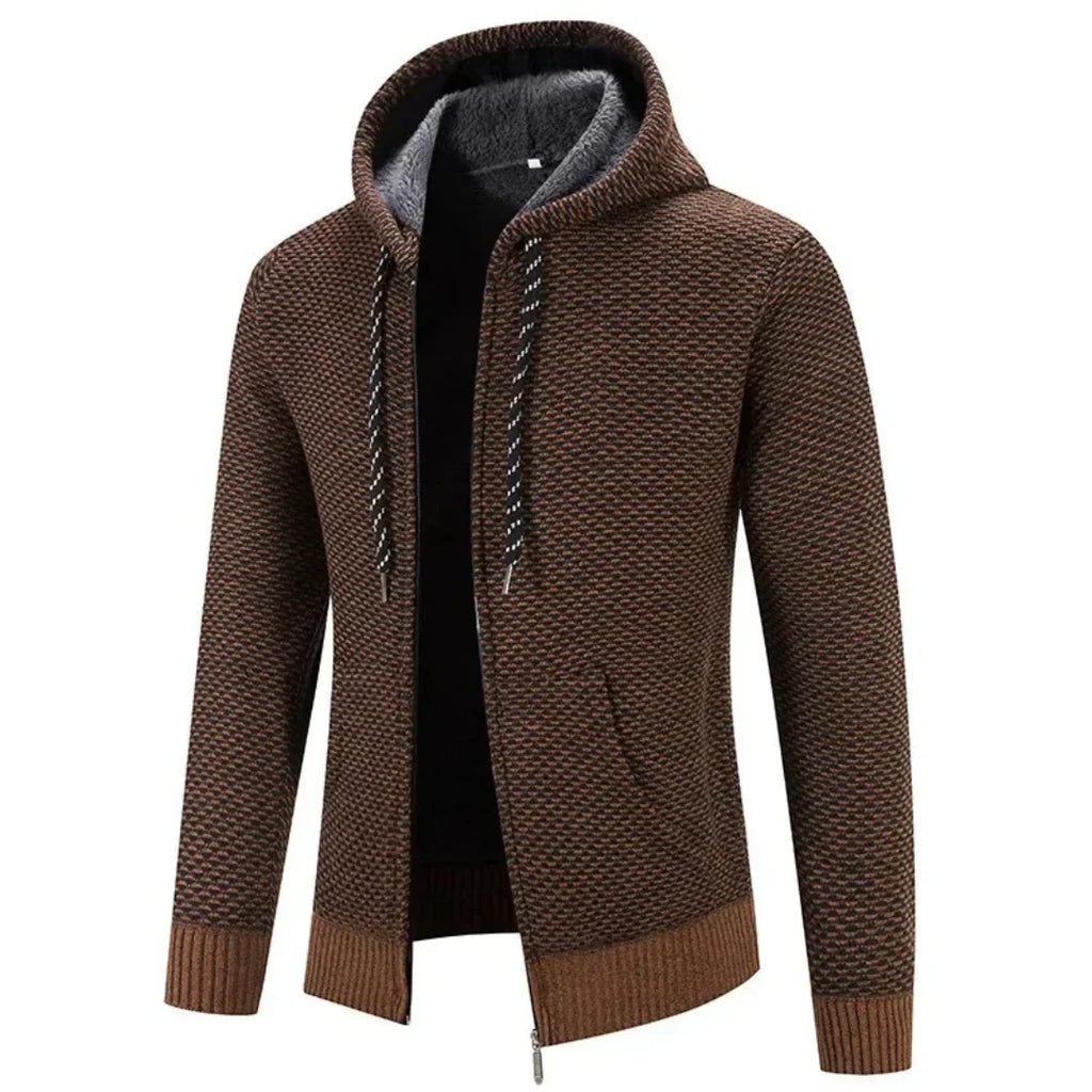 Oliver | Men's Hooded Cardigan | Fleece-Lined · Eltrendio