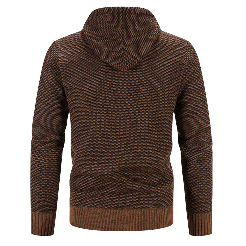 Oliver | Men's Hooded Cardigan | Fleece-Lined · Eltrendio