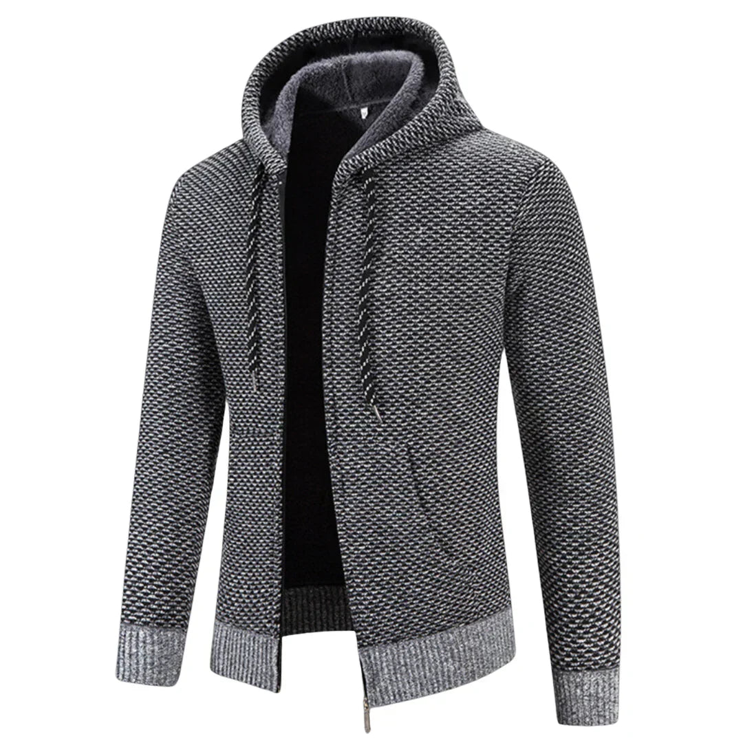 Oliver | Men's Hooded Cardigan | Fleece-Lined · Eltrendio
