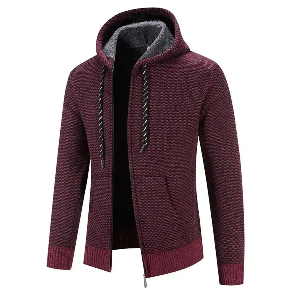 Oliver | Men's Hooded Cardigan | Fleece-Lined · Eltrendio
