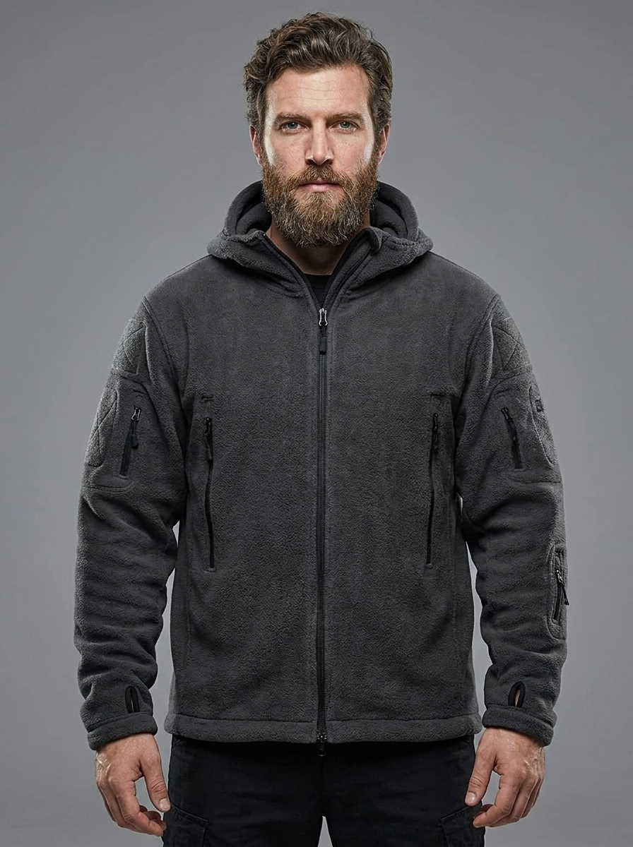 Toby | Men's Hooded Fleece Jacket | Multi-Pocket-Eltrendio