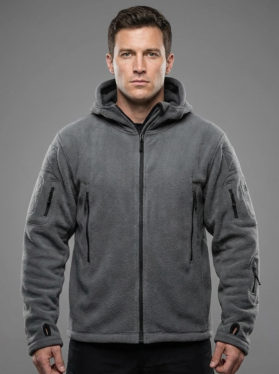 Toby | Men's Hooded Fleece Jacket | Multi-Pocket-Eltrendio