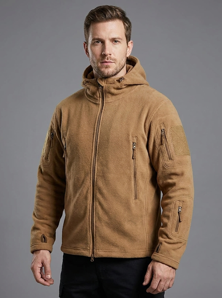 Toby | Men's Hooded Fleece Jacket | Multi-Pocket-Eltrendio
