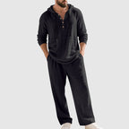 Oliver | Men's Hooded Lounge Set | Breathable Linen · Eltrendio