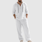 Oliver | Men's Hooded Lounge Set | Breathable Linen · Eltrendio