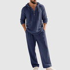 Oliver | Men's Hooded Lounge Set | Breathable Linen · Eltrendio